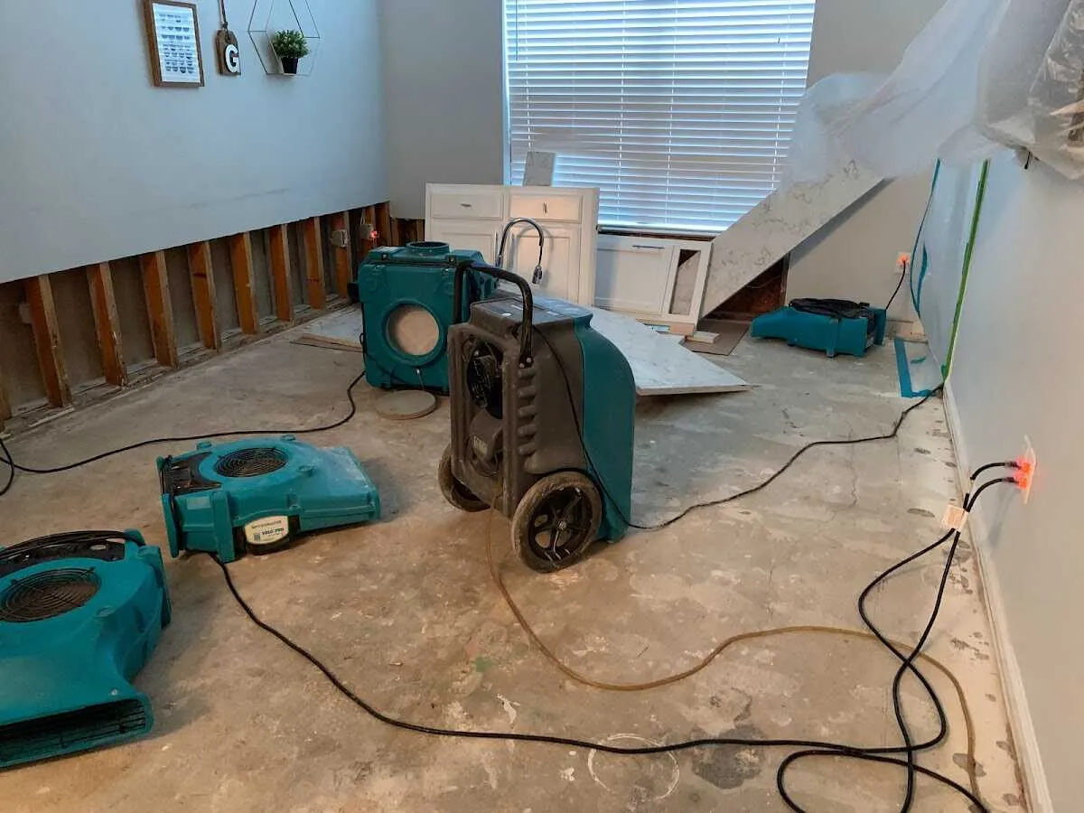 Dehumidifier in flood-cut room for Water Extraction & Removal in Perris